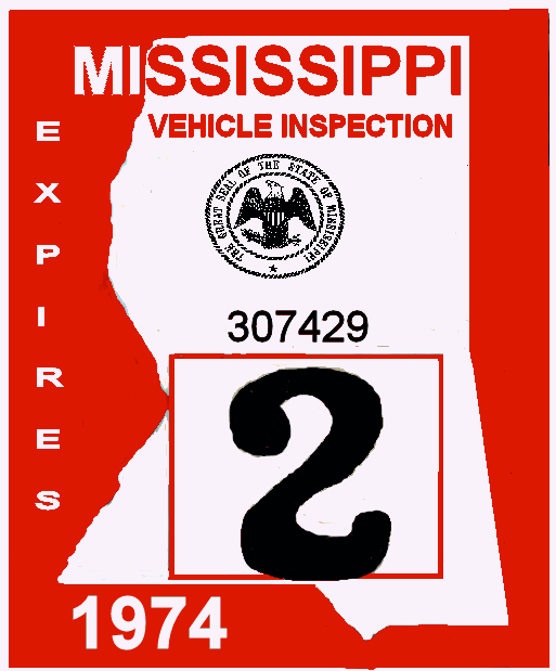 1974 Mississippi Inspection sticker